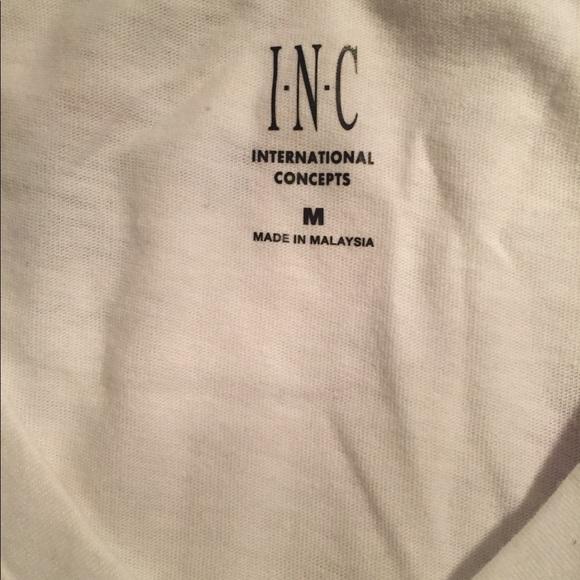 White Medium INC Men's color block shirt - Picture 3 of 3